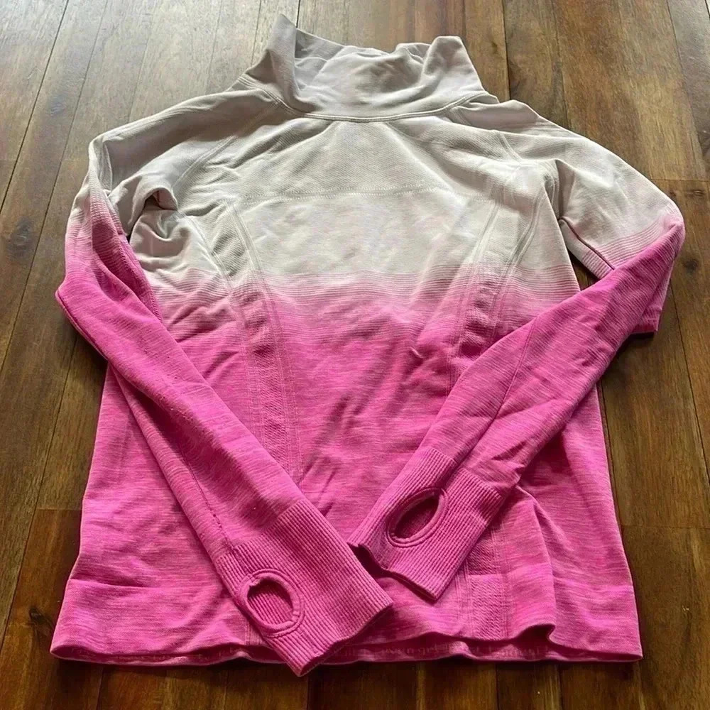 Ivivva by Lululemon ombré pink and white long sleeve shirt girls 14